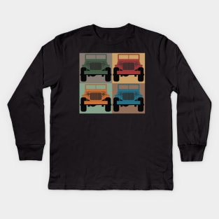 Pop Art Jeeps Kids Long Sleeve T-Shirt